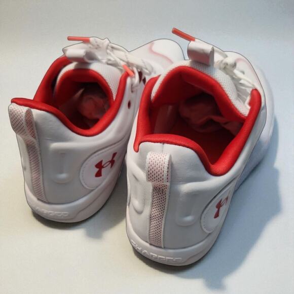 Under Armour Glyde TPU Low Baseball Cleats White Red Men’s Size 10 New - Picture 4 of 5